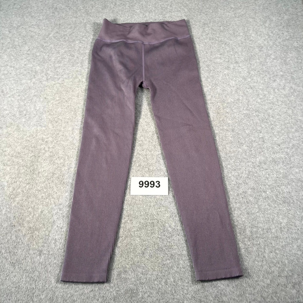 Calvin Klein Performance Ribbed Leggings Womens Medium Purple Nylon Stretch
